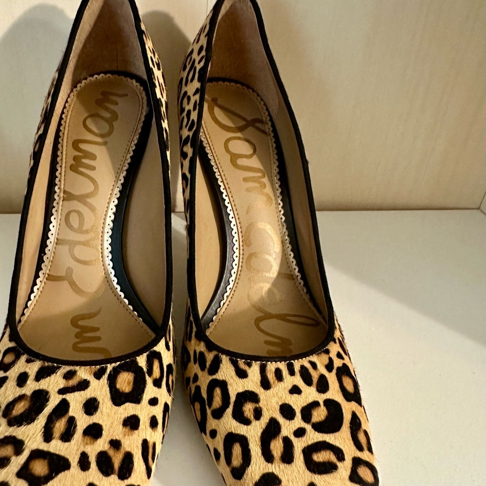 Sam Edelman Leopard Print Pumps – Real Fur – Square Toe – Stunning! - Picture 4 of 6